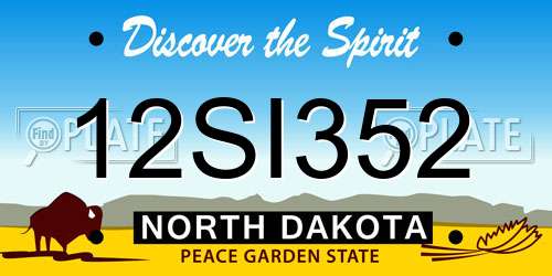 12SI352 North Dakota License Plate