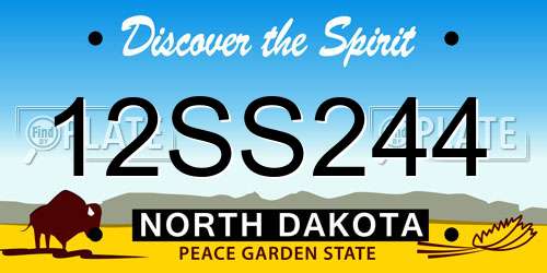 12SS244 North Dakota License Plate