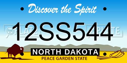 12SS544 North Dakota License Plate