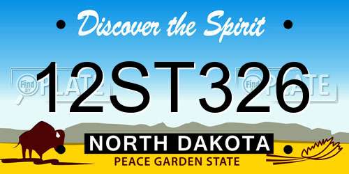 12ST326 North Dakota License Plate