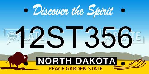 12ST356 North Dakota License Plate