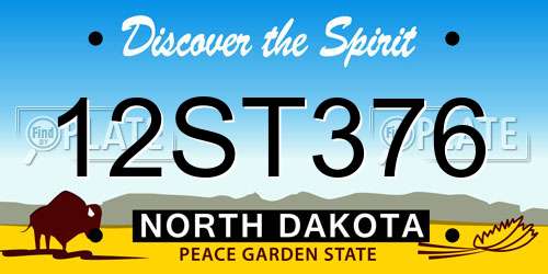 12ST376 North Dakota License Plate