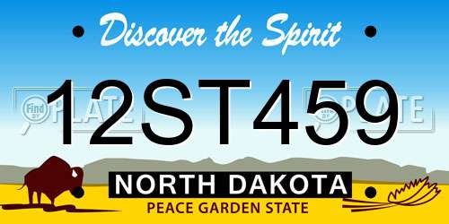 12ST459 North Dakota License Plate