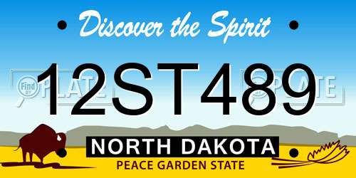 12ST489 North Dakota License Plate