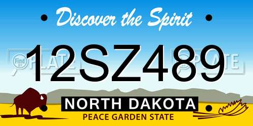 12SZ489 North Dakota License Plate