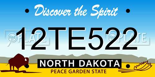 12TE522 North Dakota License Plate