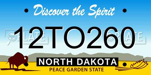 12TO260 North Dakota License Plate