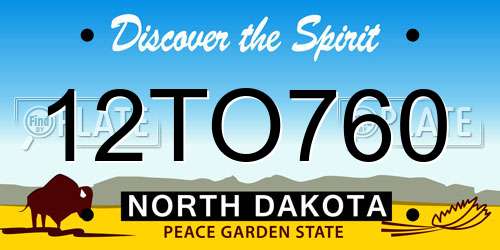 12TO760 North Dakota License Plate