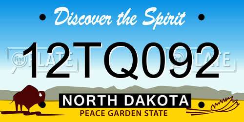 12TQ092 North Dakota License Plate