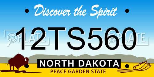 12TS560 North Dakota License Plate