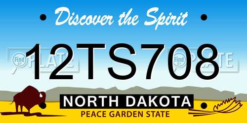 12TS708 North Dakota License Plate