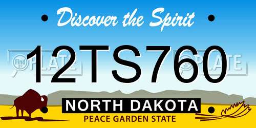 12TS760 North Dakota License Plate