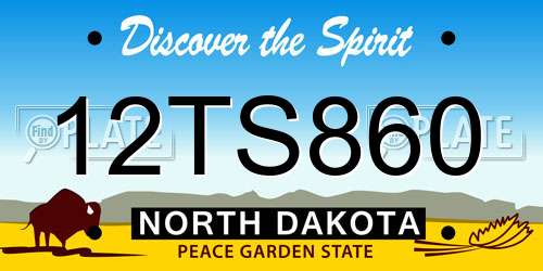 12TS860 North Dakota License Plate