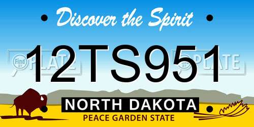 12TS951 North Dakota License Plate