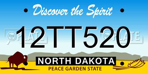 12TT520 North Dakota License Plate