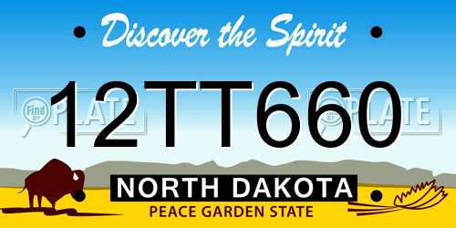 12TT660 North Dakota License Plate