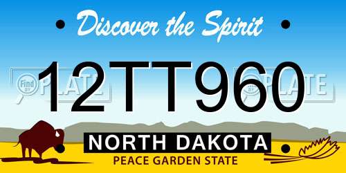 12TT960 North Dakota License Plate