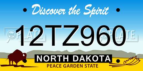 12TZ960 North Dakota License Plate