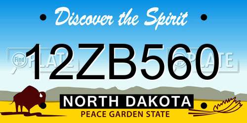 12ZB560 North Dakota License Plate