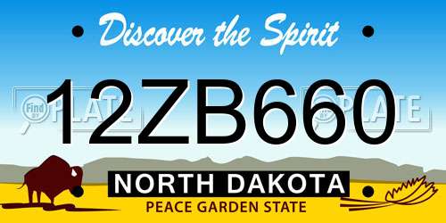 12ZB660 North Dakota License Plate