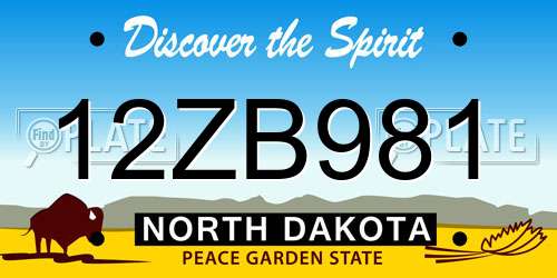12ZB981 North Dakota License Plate