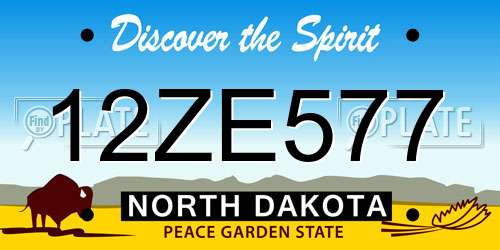 12ZE577 North Dakota License Plate