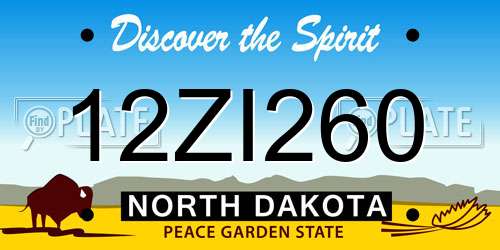 12ZI260 North Dakota License Plate