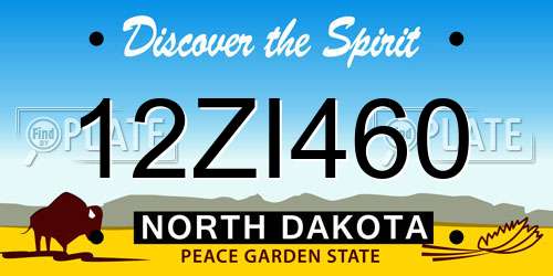 12ZI460 North Dakota License Plate