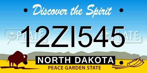 12ZI545 North Dakota License Plate