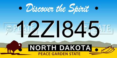 12ZI845 North Dakota License Plate