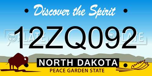 12ZQ092 North Dakota License Plate