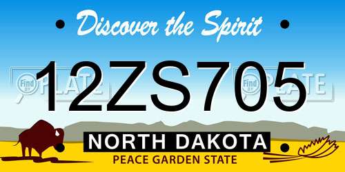 12ZS705 North Dakota License Plate