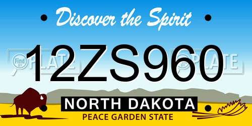 12ZS960 North Dakota License Plate