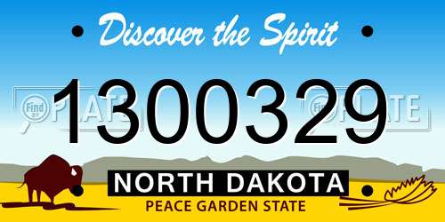 1300329 North Dakota License Plate
