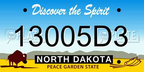 13005D3 North Dakota License Plate