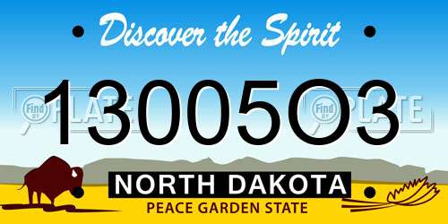 13005O3 North Dakota License Plate
