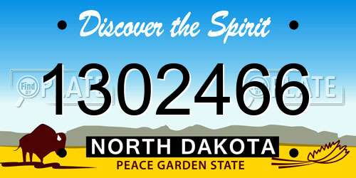 1302466 North Dakota License Plate