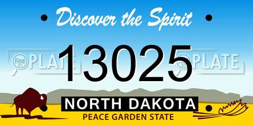13025 North Dakota License Plate