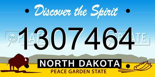1307464 North Dakota License Plate