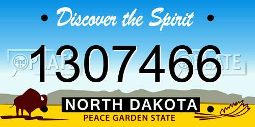 1307466 North Dakota License Plate
