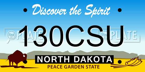 130CSU North Dakota License Plate