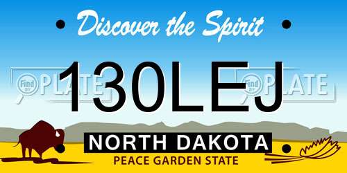 130LEJ North Dakota License Plate