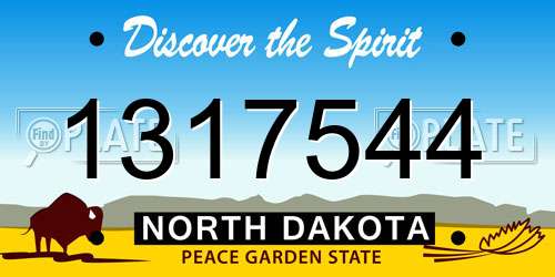 1317544 North Dakota License Plate