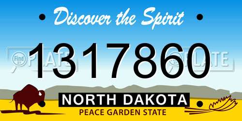1317860 North Dakota License Plate