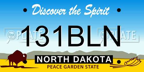 131BLN North Dakota License Plate