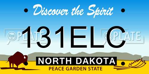 131ELC North Dakota License Plate