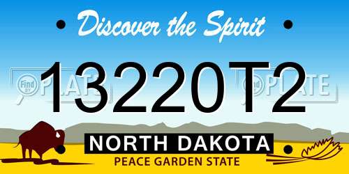 13220T2 North Dakota License Plate