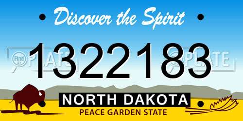 1322183 North Dakota License Plate