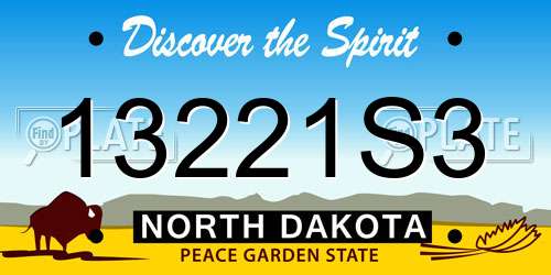 13221S3 North Dakota License Plate