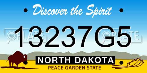 13237G5 North Dakota License Plate